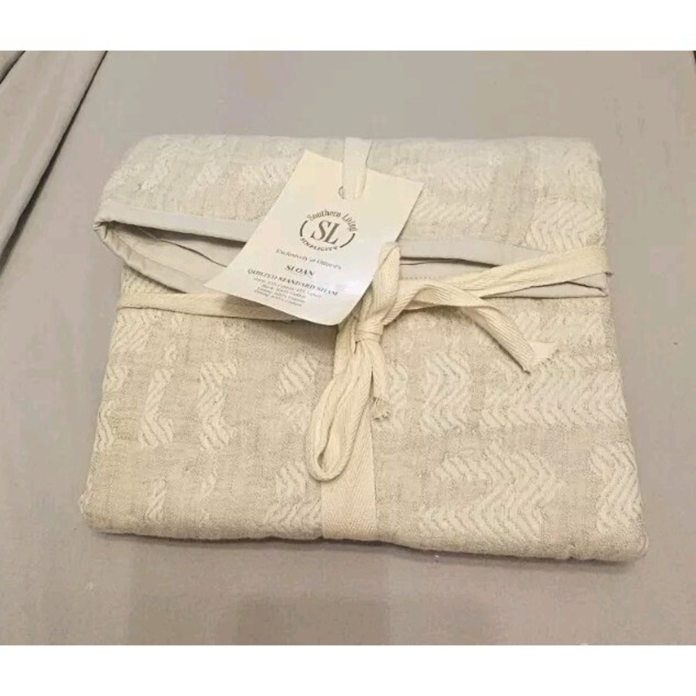Southern Living Simplicity SLOAN Quilted Standard Pillow Sham Gray - NWT
